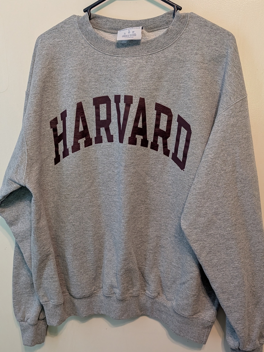 Champion Gray Crewneck Sweatshirt with Navy Logo